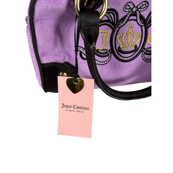 NWT Juicy Couture Lovers Club Bowler Shoulder Bag / Color (Violet Tulle/Choco) - Picture 2 of 7
